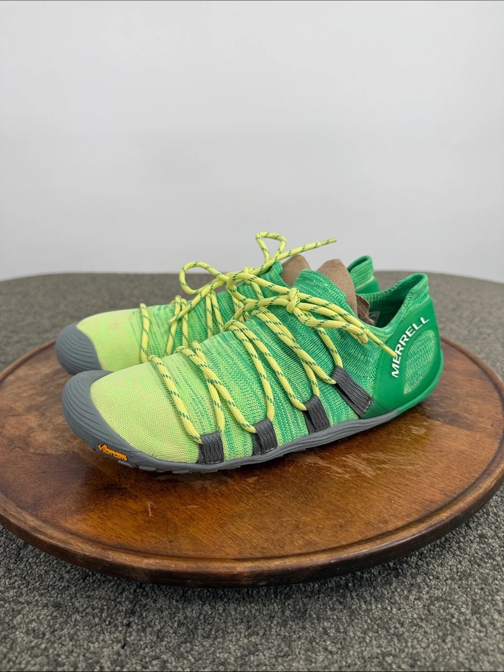 Merrell Shoes Wm 8.5 Sunny Lime Beetle Barefoot Trail Green Yellow Vibram